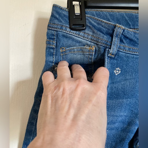 🌞Total Girl Medium Wash Crystal Detail Bermuda Denim Shorts #IB - Picture 5 of 9